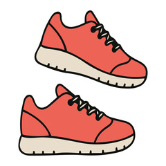 Vector illustration of a pair of leather sport shoes, isolated on a white background
