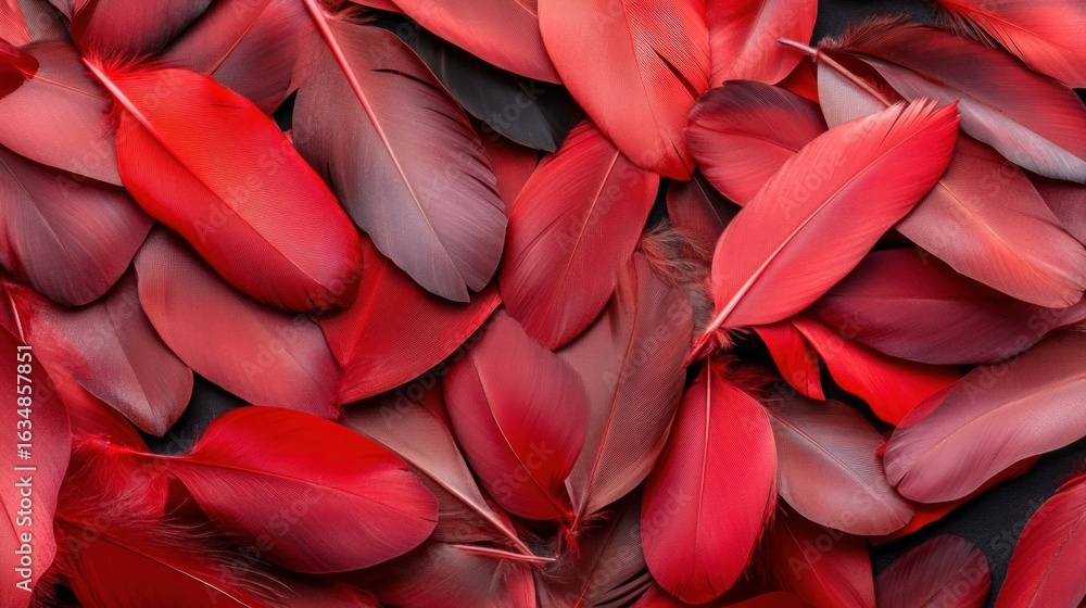 Poster Abstract red feather pattern background texture decorative design