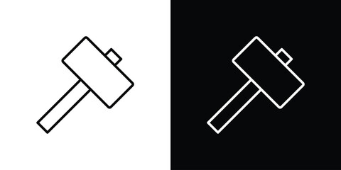 Wooden mallet icon. Editable strokes icons for your design