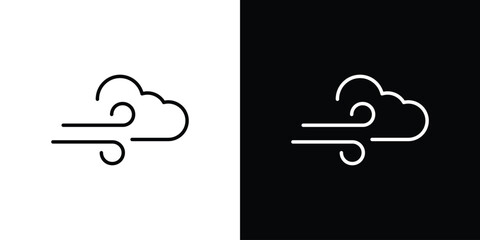 Naklejka premium Wind clouds icon. Editable strokes icons for your design