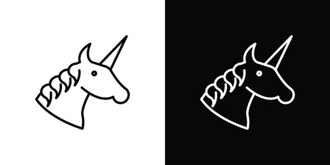 Unicorn icon. Editable strokes icons for your design