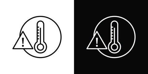 Temperature warning sign icon. Editable strokes icons for your design