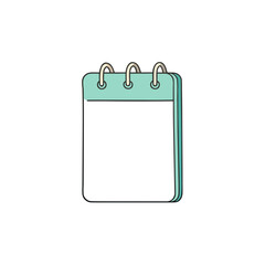 A blank calendar page with a spiral binding on a white background