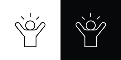 Self confidence icon. Editable strokes icons for your design