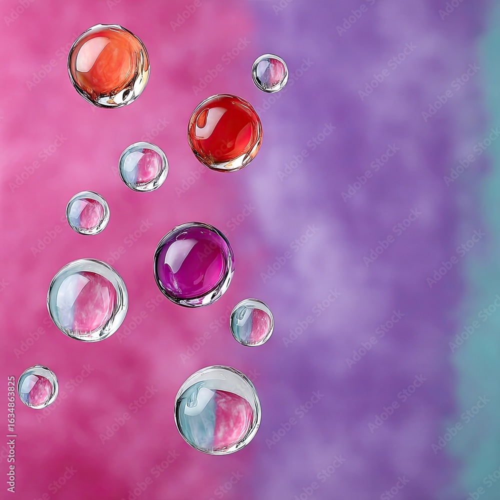 Poster soft rubbery prismatic blobs in holographic hues