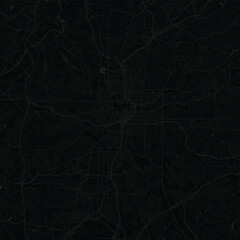 Atlanta City Map Art Print Sleek Linework Urban Grid Wall Decals in Modern Monochrome Black and Gray Blueprint Style.                                                               
