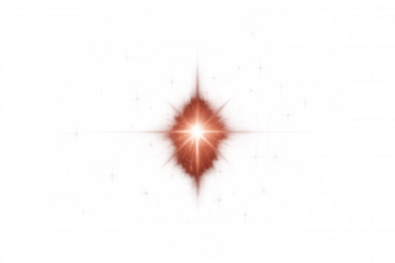 Red star is shining brightly on a transparent background, creating a magical and festive atmosphere