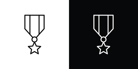 Military medal icon. Editable strokes icons for your design