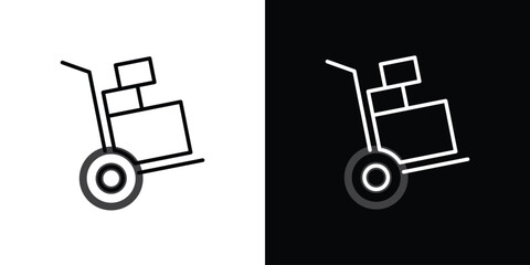 Hand truck icon. Editable strokes icons for your design