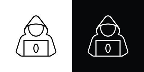 Hacker icon. Editable strokes icons for your design
