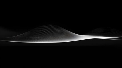 Ethereal White Wave Form Illuminated Against Deep Black Void