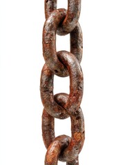 Obraz premium rusty steel chain isolated on white background cutout