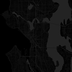 Seattle City Map Art Print Sleek urban grid wall decor in refined monochrome tones, showcasing...