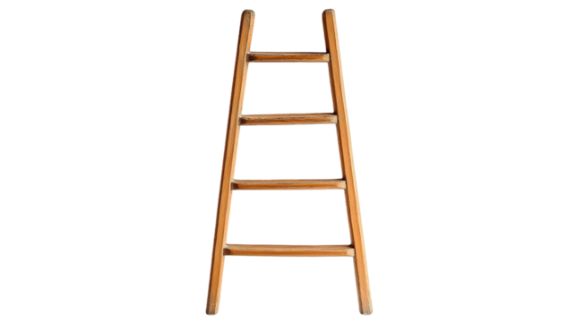 wooden ladder isolated on white background , transparent png 