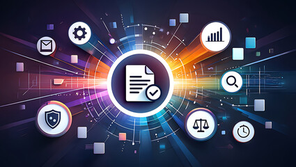 Obraz premium Abstract modern technology background with digital network and blue futuristic design