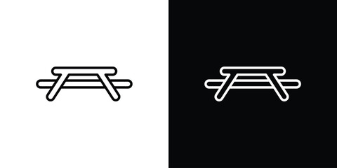 Camping table icon. Editable strokes icons for your design