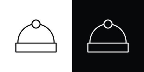 Beanie icon. Editable strokes icons for your design