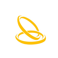 symbol of a pair of two rings. silhouette of two rings. icon of two rings