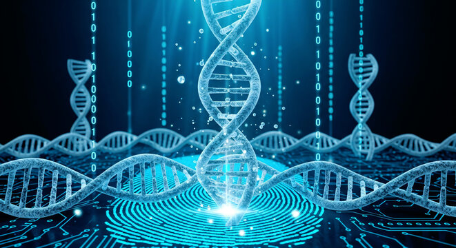 Innovative DNA structure with fingerprint security and coding, a modern science display