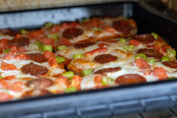 Italian bruschetta pizza made with toasted diet bread