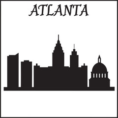 Fototapeta premium Atlanta Skyline Silhouette