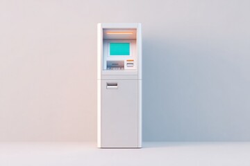 Sleek ATM design with modern interface, highlighting minimalisti