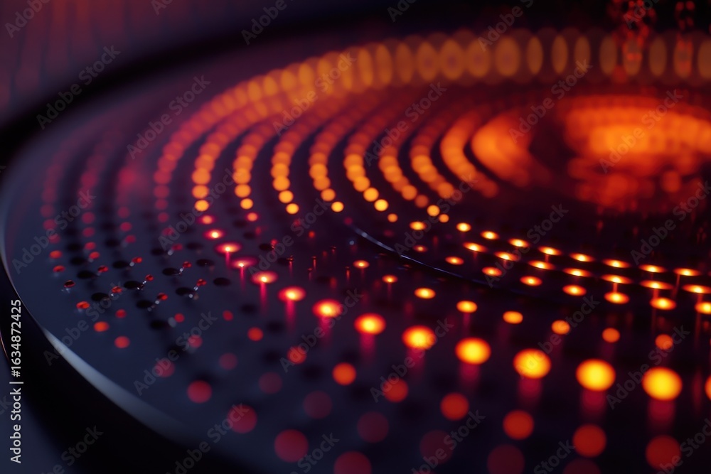 Aufkleber flowing particles and glowing dots in a mesmerizing circular pattern, flowing particles glowing dots
