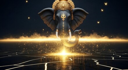 Ganesha hindu god elephant deity spiritual art divine blessing meditation wallpaper hd art