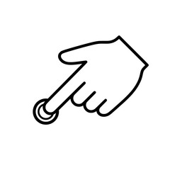 A simple icon vector illustration depicting a finger tapping on a screen, ideal for user interfaces, web design, and mobile app interactions.