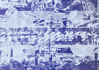 Glitch distorted geometric shape . Noise destroyed logo . Trendy cyber punk poster . Glitched frame .Grunge textured . Distressed effect .Vector shapes with a halftone dots screen print texture.