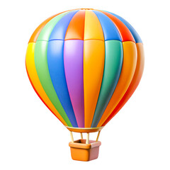 Fototapeta premium 3D Colorful hot air balloon isolated on transparent background