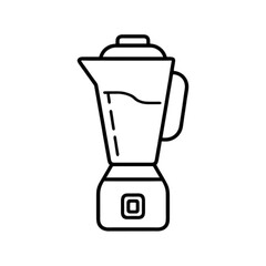 Blender in minimal style with liquid inside and white background  