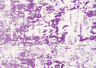 Glitch distorted geometric shape . Noise destroyed logo . Trendy cyber punk poster . Glitched frame .Grunge textured . Distressed effect .Vector shapes with a halftone dots screen print texture.