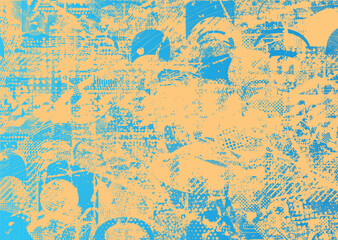 Glitch distorted geometric shape . Noise destroyed logo . Trendy cyber punk poster . Glitched frame .Grunge textured . Distressed effect .Vector shapes with a halftone dots screen print texture.