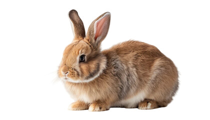 Fototapeta premium Cute brown rabbit isolated on transparent background