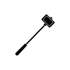 A selfie stick silhouette vector art illustration