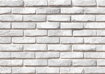 Fototapeta premium Whitewashed brick wall texture, subtly textured, off-white, rectangular bricks in a running bond pattern, clean and seamless