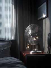 fan in a hotel room
