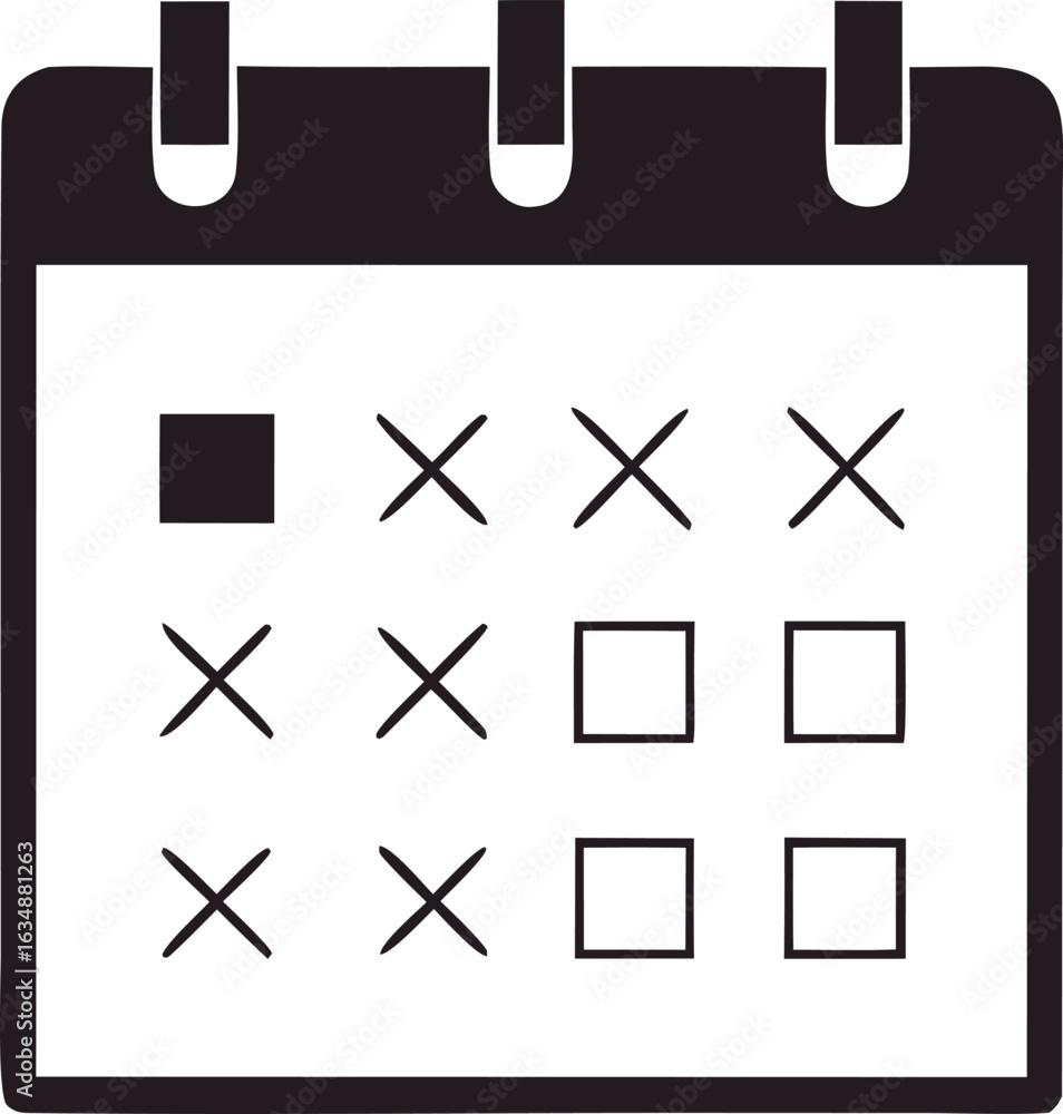 Poster vector calendar icon set for web and business design