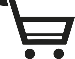 Shopping cart icon on black and white backgrounds for web and business design