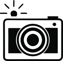 Vector icon of a digital camera for photography illustration