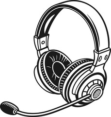 Headphones on white background vector illustration for music and audio design