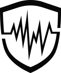 Heartbeat graph on monitor screen vector illustration