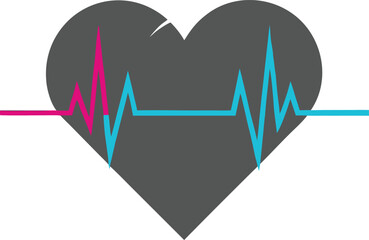 Heart with Heartbeat Graph Symbol Vector Illustration
