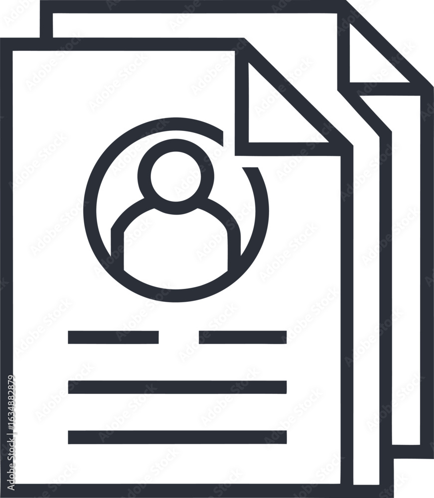 Poster flat shadowed vector icon of a person for web and business design