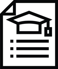 Document Upload with Graduation Cap Icon &ndash; Educational File Transfer Symbol
