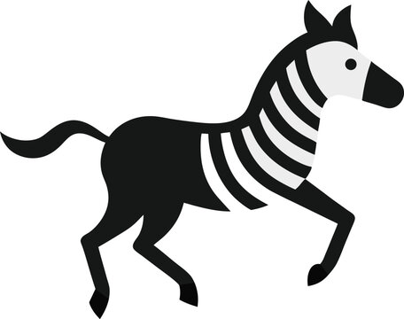 Black and white zebra icon vector