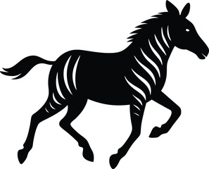 Black zebra silhouette vector © Nasir