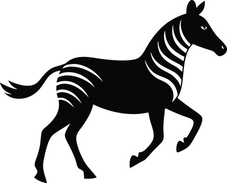 Black zebra vector icon