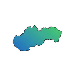 Obraz premium Colorful Gradient Map of a Country on White Background